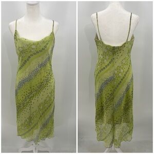 Vintage Y2K Jonathan Martin green blue floral midi dress